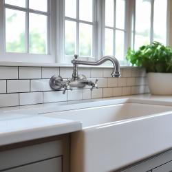 PB Носталгичен кухненски смесител от неръждаема стомана V2721 за стенен монтаж