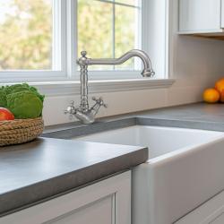 PB Носталгичен кухненски смесител V1910, неръждаема стомана