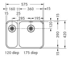 Franke Largo Мивка за монтаж под плота LAX 160 BR 122.0257.094