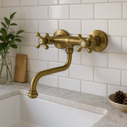 PB Classic C Носталгичен кухненски смесител за стенен монтаж, Бронз 10.2722