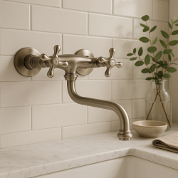 PB Classic C Носталгичен кухненски смесител за стенен монтаж, неръждаема стомана 10.2722