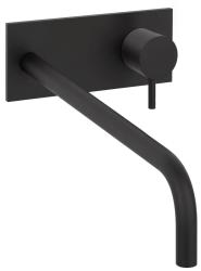 Вграден смесител за умивалник от Waterrevolution Flow с покривна плоча в матово черно и тръба 25cm T1161BPR-25