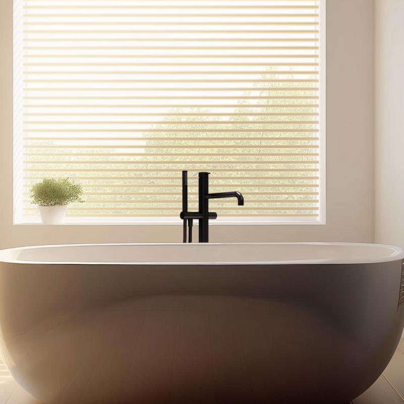 Водна революция Flow самостоятелен кран за вана с ръчен душ матов черен T133PR