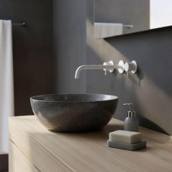 Waterevolution Flow 3-отворен вграден смесител за умивалник, матово бял, с излив 25 cm T1163FBR-25