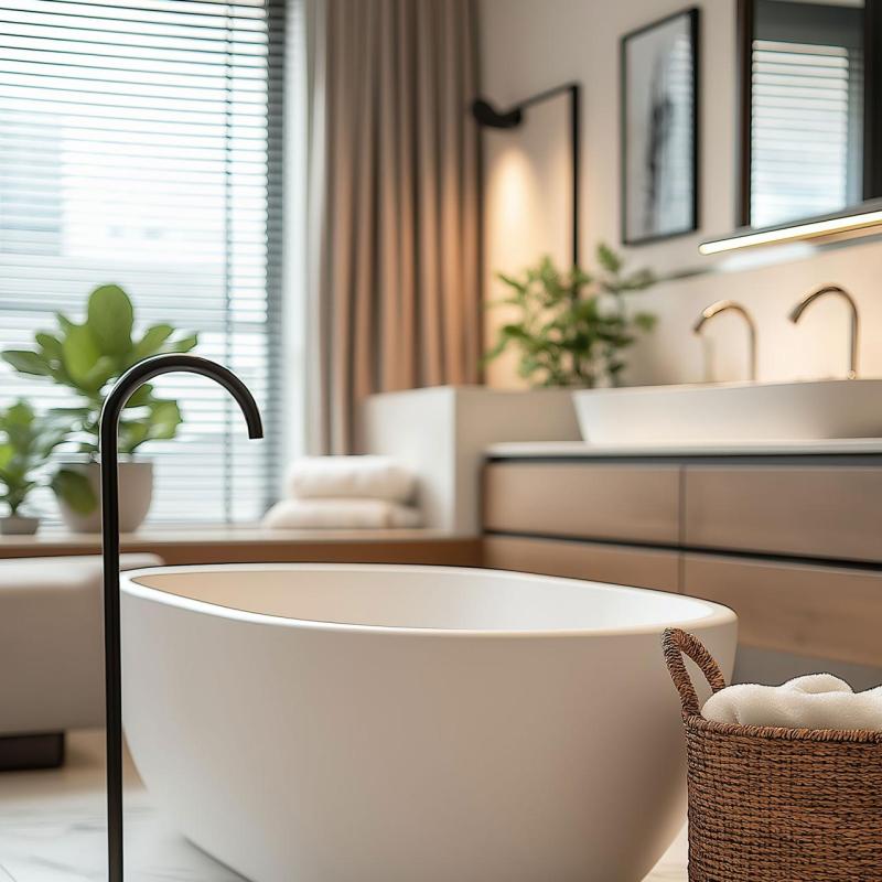 Водна революция Стоящ сифон за вана Flow матово черен T1673PR