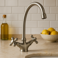 Носталгичен кухненски смесител V1900 от неръждаема стомана