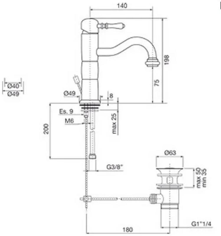 PB Classic класически пиластър за умивалник в хром 1208592552