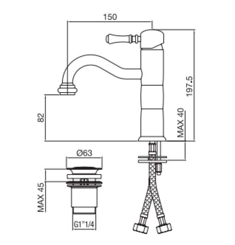 PB Classic класически пила за умивалник от бронз 1208592572