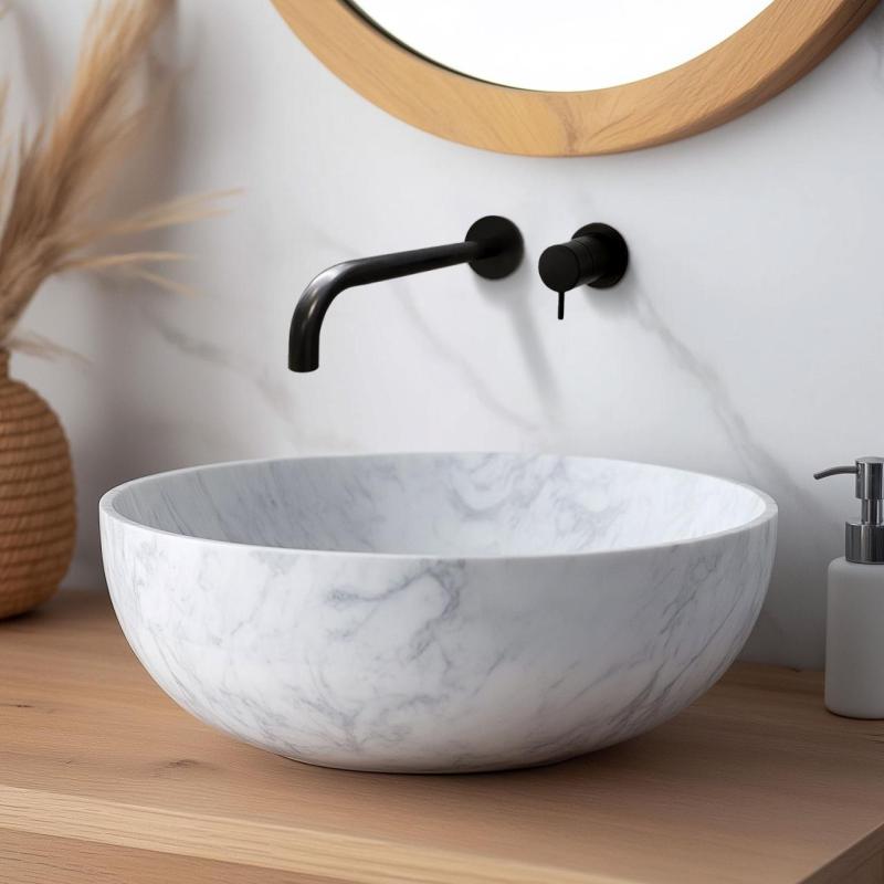 Waterevolution Flow вграден смесител за умивалник, матово черно, с излив 21 cm T116BPR-21