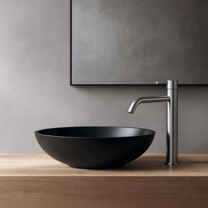 Waterrevolution Flow висок чучур за умивалник за умивалници вкл. клик-плъг, изцяло от неръждаема стомана T115IE