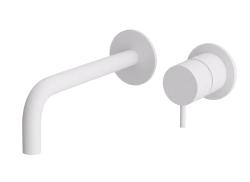 Waterevolution Flow built-in washbasin faucet, matte white with 15 cm spout T116BBR-15