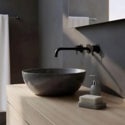 Waterevolution Flow 3-отворен вграден смесител за умивалник, матово черно, с излив 25 cm T1163FPR-25