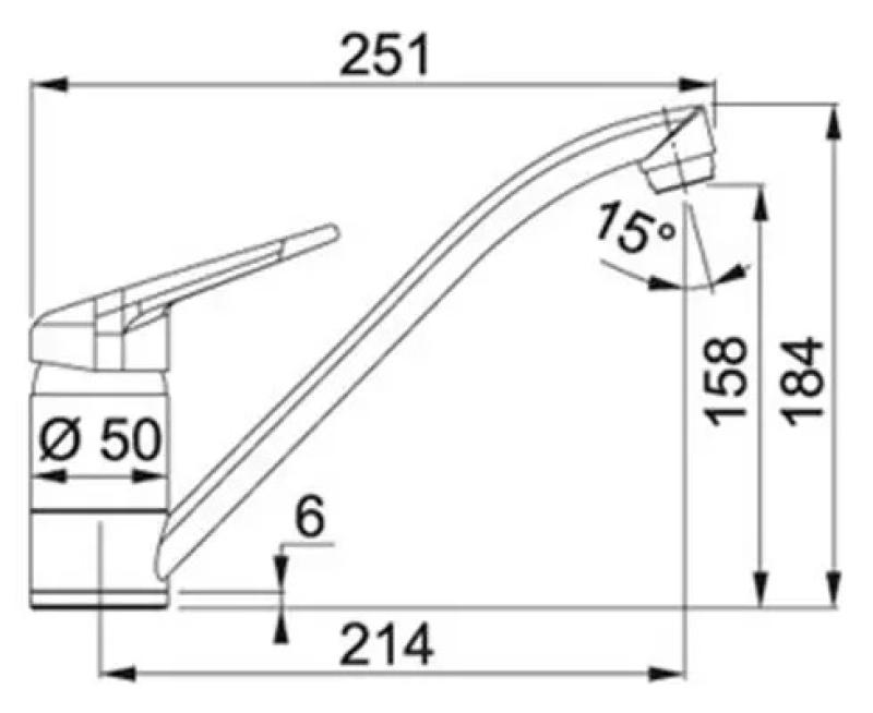 Franke Delta Novara Plus Кухненски смесител със статичен чучур, хром 115.0347.142