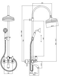 PB класически комплект за вграждане на душ с душ глава за дъжд в бронзов цвят 1208854822