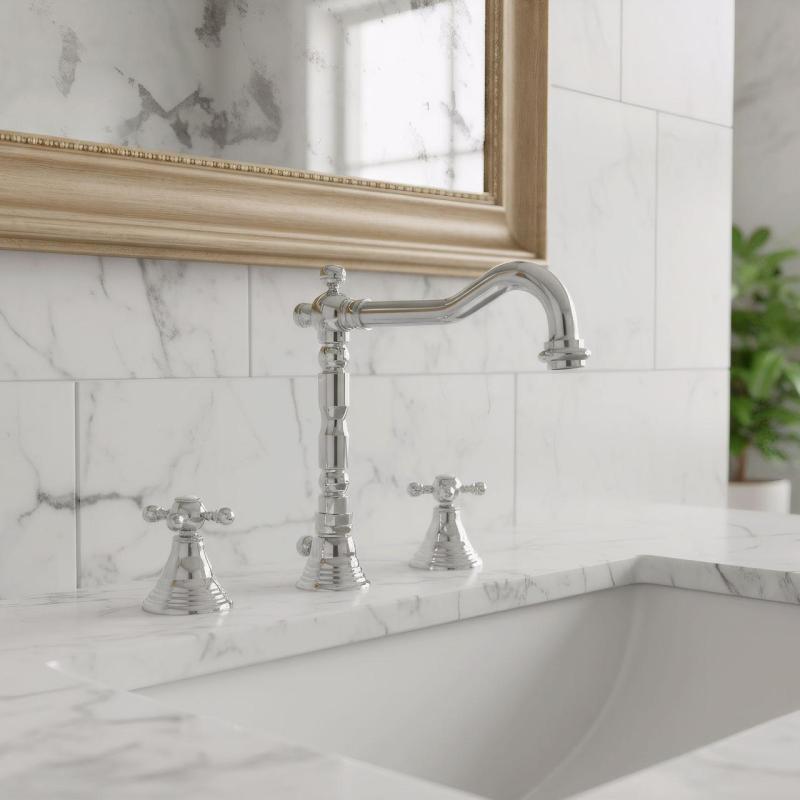 PB класически 3-дупков мивков смесител със силни копчета, изход 18,5 см Хром 1208854922