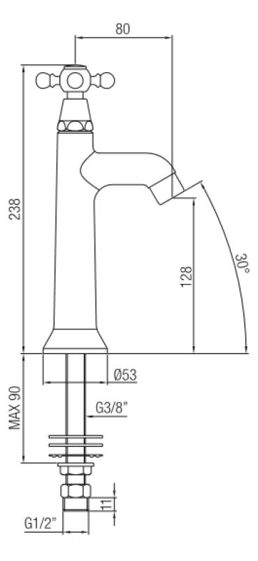 PB класически чешмичка за фонтан с копче за студена вода, бронз 1208855542