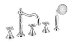 PB класически 5-отворен смесител за вана с бутони Хром 1208855772