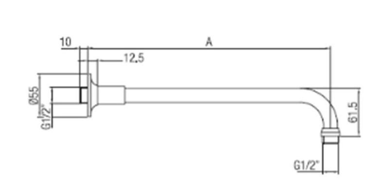 PB класическа душова тръба хром 40cm 1208898912