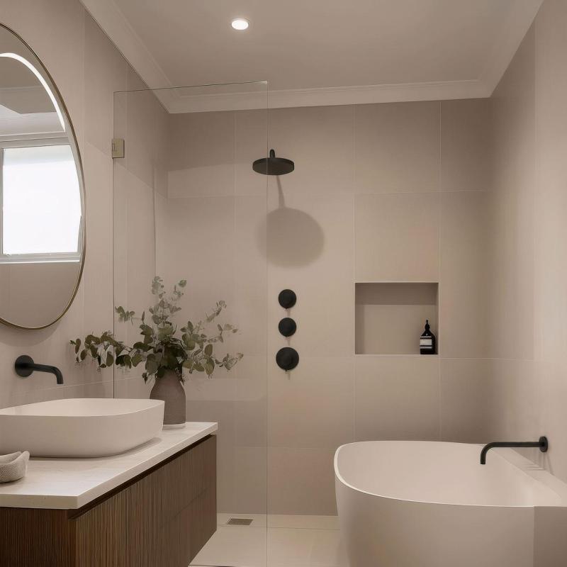 Вграден душ термостат Waterevolution Flow с 2 спиращи крана, матов черен 1208916222