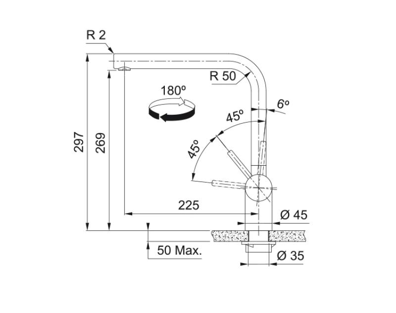 Franke Atlas Neo Кухненски смесител с въртящ се чучур, черен мат 115.0550.424