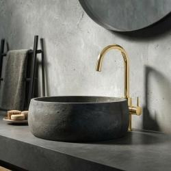 Waterevolution Flow смесител за умивалник, висок модел, PVD, матиран, светлозлатен T1121FUWGE