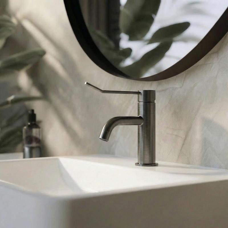 Waterevolution Flow смесител за умивалник с клик-тапа PVD gun metal T111GME