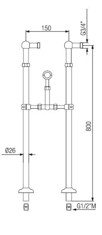 PB Самостоятелен смесител за вана с носталгични силни бутони Бронз 6000
