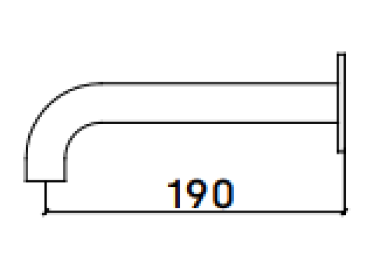 Водна революция Flow изпускател за вана мат бяло T167119BR дължина на изпускателя 19см