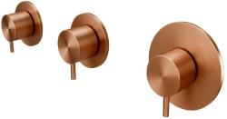 Вграден душ термостат Waterevolution Flow с 2 вентила за спиране, PVD обработен с медно четка