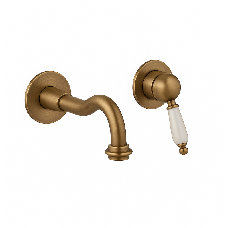 PB носталгичен вграден смесител за мивка Винтидж изпускател 21см Бронз