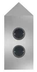 Indux Corner Енергиен стълб с 2 контакта Randaarde Hoek RVS 1208953220