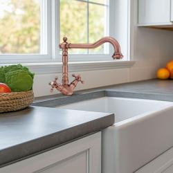 Носталгичен класически кухненски смесител V1910 Мед, с въртящ се чучур 1208953526