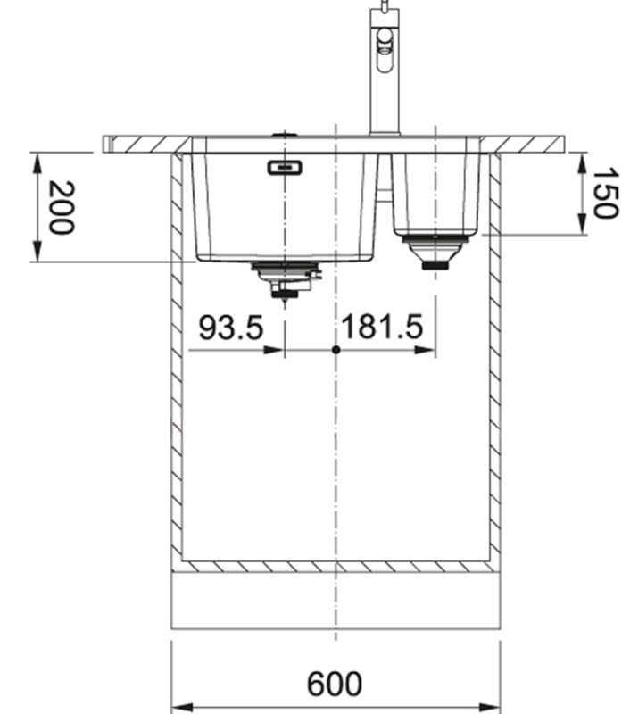 Franke Mythos MYX 160.34.16 BL Иноксова1,5 мивка за монтаж под плота 34+16cm 122.0638.273