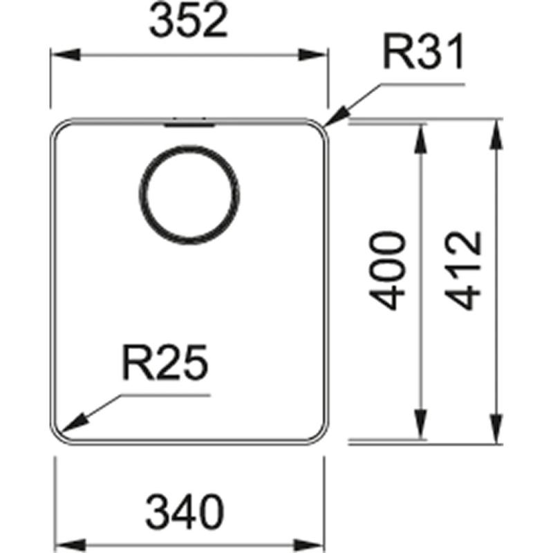 Franke Mythos MYX 210.34 Иноксова мивка 34x40cm плосък монтаж 127.0638.274