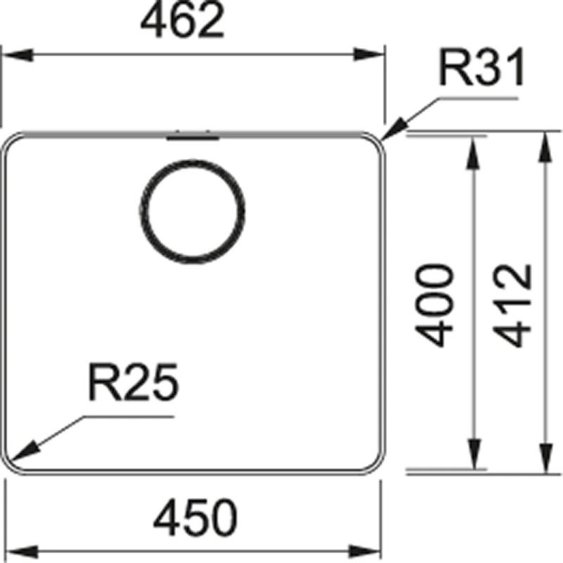 Franke Mythos MYX 210.45 Иноксова мивка 45x40cm, плосък монтаж 127.0638.275