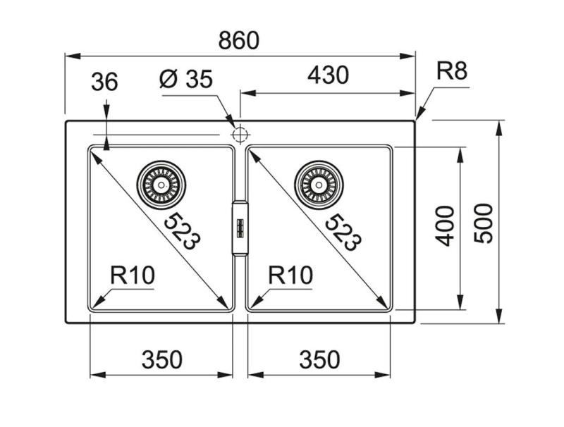 Franke Sirius 2 S2D 620 пластмасов двоен мивкник черен монтаж 143.0634.552