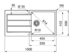 Franke Sirius 2 S2D 611 пластмасова мивка с бял сифон за повърхностен монтаж 100x50 143.0634.551
