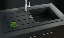 Franke Sirius 2 S2D 611 пластмасово мивко със сушилник черно, монтаж 100x50 143.0634.480