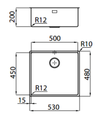Foster L45 Speciale 45 см дълга мивка от неръждаема стомана 50 x 45 см за вграждане 1208953724