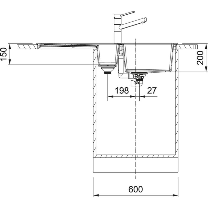 Franke Sirius 2 S2D 651 пластмасова 1,5 половинчата мивка с бял дренаж за повърхностен монтаж 100x50 143.0634.555
