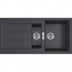 Franke Sirius 2 S2D 651 черна пластмаса 1,5 полуторен съдомиялник с отцеждаща постройка 100x50 143.0634.554