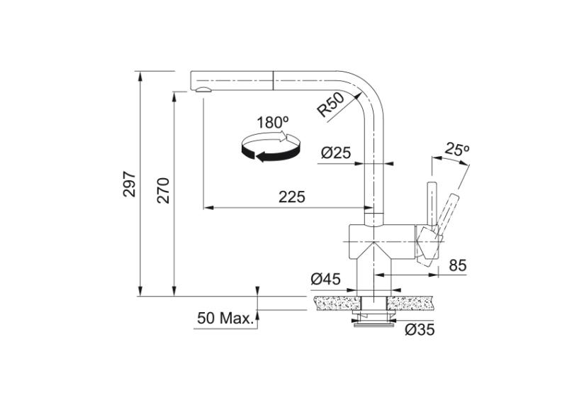 Franke Atlas Neo Черен сензорен кухненски смесител с издърпващ се чучур 115.0625.527