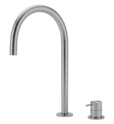 Waterevolution Flow 2-hole basin faucet, fully stainless steel with high U 200mm spout T1122UIE