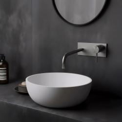 Waterevolution Flow вграден смесител за умивалник с покривна плоча, изцяло от неръждаема стомана, с излив 21 cm T1161BIE-21