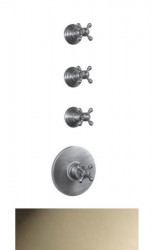 PB Classic носталгичен вграден душ термостат с 3 спирателни крана във външен вид на неръждаема стомана