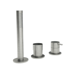 Водна революция Flow 3-дупков смесител за вана за монтаж на ръба на ваната, неръждаема стомана T138SBIE