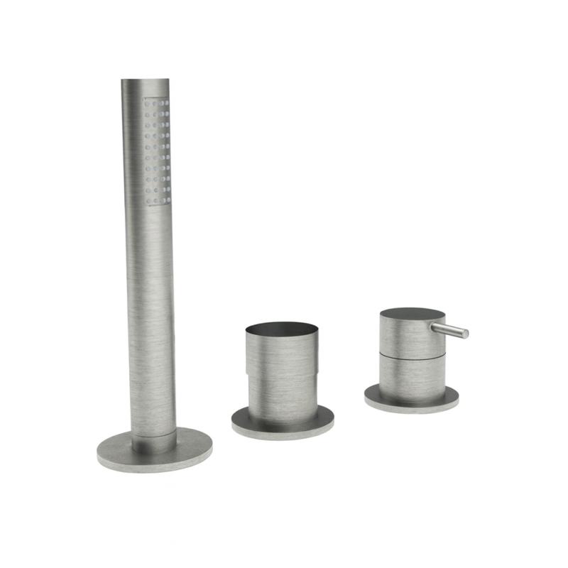 Водна революция Flow 3-дупков смесител за вана за монтаж на ръба на ваната, неръждаема стомана T138SBIE