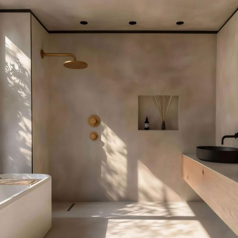 Waterevolution Flow вграден душ термостат с 1 спирателен кран от матиран месинг