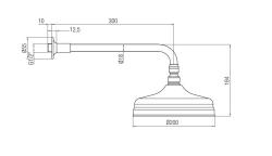 PB носталгичен душ глава 20cm с антикамен и душ рамо RVS
