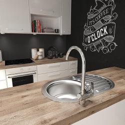 Ausmann кръгла мивка с цедка от неръждаема стомана, вкл. сифон 77x50 см 1208955523